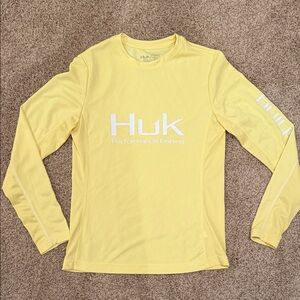 Huk Women’s Yellow Performance Fishing Shirt size small
